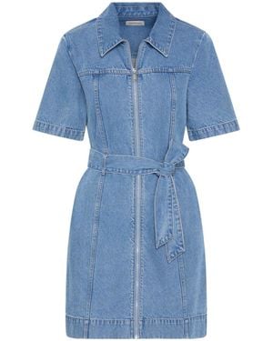 Calvin Klein Belted Denim Shirt Dress - Blue