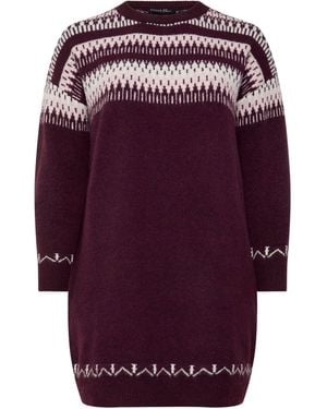 Evans Fairisle Roll Neck Jumper Dress - Lila