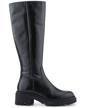 Jones Bootmaker Jones Bootmaker Domino Chunky Leather Long Boots - Black