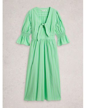 White Stuff Maisie Poplin Stripe Dress - Green