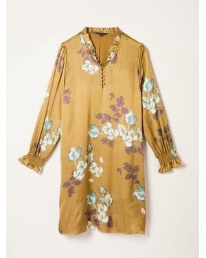 FatFace Silas Printed Mini Dress - Metallic