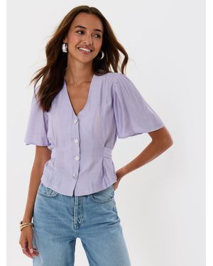 Threadbare Flutter Sleeves Top - Purple