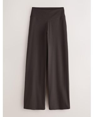 Self Chocolate Wide High Waist Leggings - Brown