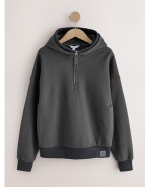 Next Charcoal Active Double Layer Hoodie - Black