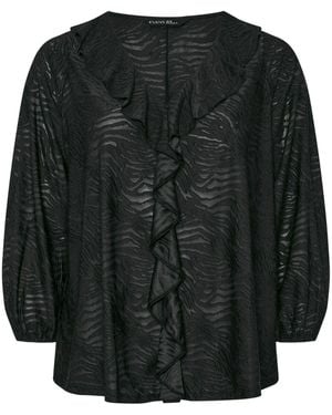 Evans Burnout Frill Top - Black