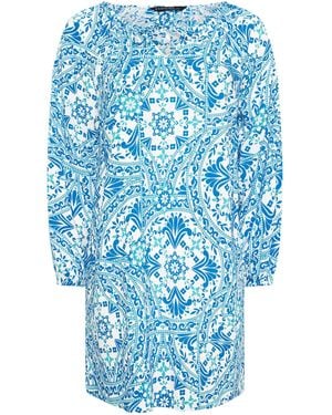 Evans Tile Tunic Dress - Blue