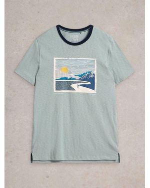 White Stuff Peak Pedals Graphic 100% Cotton T-Shirtxx-Large - Blau