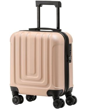 Flight Knight 45X36X20Cm Easy Jet Underseat 8 Wheel Abs Hard Case Cabin Carry On Hand Luggage - Natural