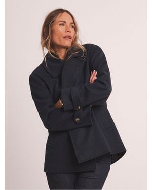 JD Williams Anthology By Premium Wool Blend Pea Coat - Blue