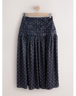 Next Satin Drop Waist Maxi Skirt - Blue