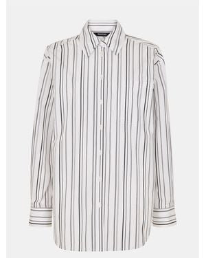 Whistles Mixed Stripe Oversized Shirt - White