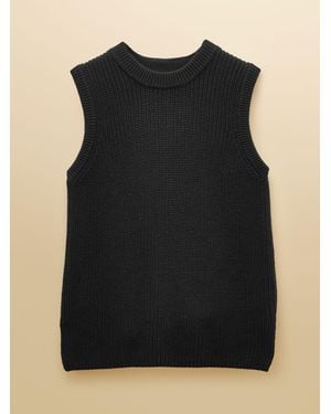 Joules Crew Neck Ribbed Knitted Vest - Black