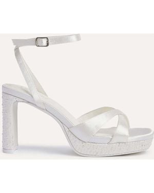 Linzi Bridal Romantica Platform Heeled Sandals With Embellishments - Natural