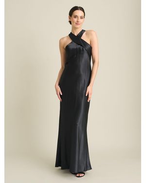 Gina Bacconi Eunice Satin Maxi Dress - Black
