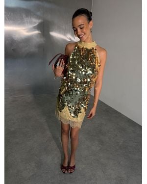 Never Fully Dressed Sequin Mini Maeva Skirt - Gray