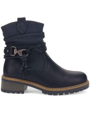 Pavers Wide-Fit Buckle Ankle Boots - Blue