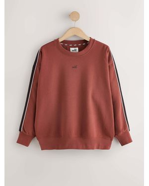 Self Rust Side Stripe Sweatshirt - Red