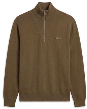 Calvin Klein Soft Knit Quarter Zip Sweater - Green
