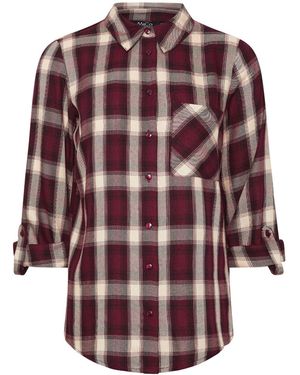M Com Petite Check Shirt - Rot