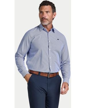 Raging Bull Long Sleeve Cadet Stripe Shirt - Blue