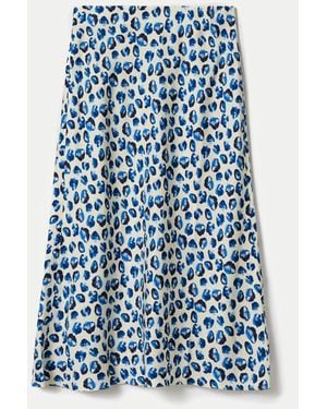 Jigsaw Ditsy Poppy Satin Skirt - Blue