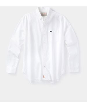 aubi Aldridge Oxford Button Down Cotton Shirt - White