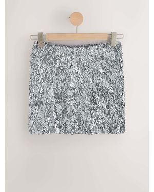 Next Sequin Mini Skirt - Grey