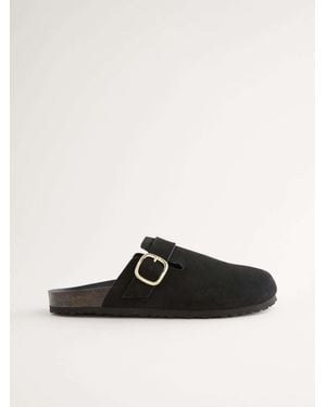 Next Clogs Aus Leder Mit Fußbett - Schwarz