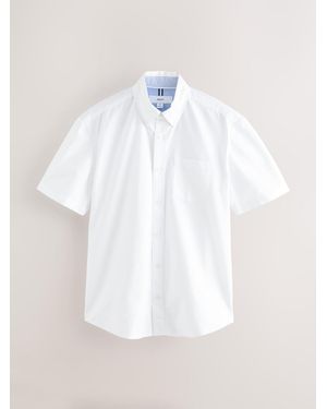 Next Short Sleeve Oxford Shirt - White