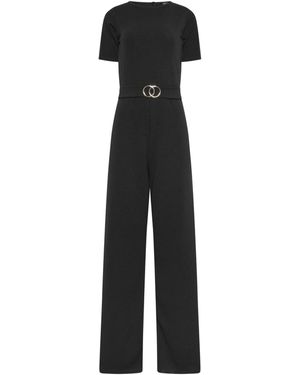 Long Tall Sally Scuba Belted Jumpsuit - Black