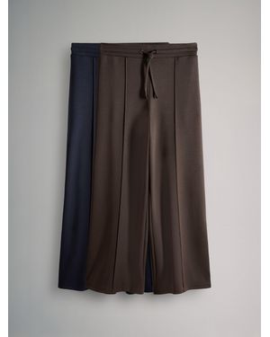 The Set Modal Straight Leg Sweatpants 2 Pack/Chocolate - Black