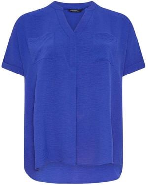 Evans Short Sleeve Airflow Blouse - Blue