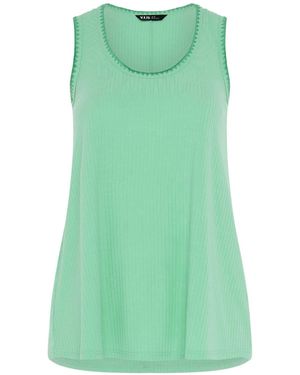 Yours Curve Whipstitch Swing Vest - Green