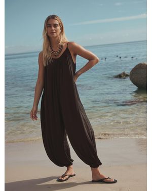 Next Chocolate Balloon Leg Jumpsuit - Brown