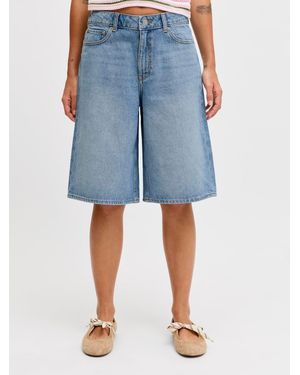 JJXX High Rise Denim Long Shorts - Blue