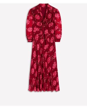 Boden Brooke Tie Neck Tea Dress - Red