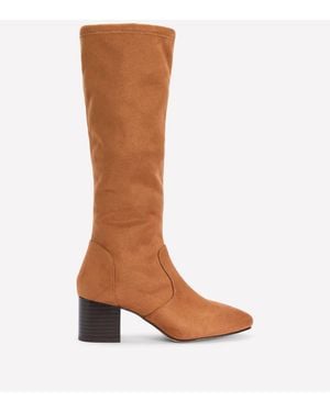 Boden Block Heel Stretch Boots - Brown