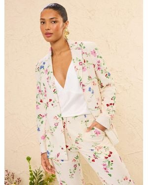 Love & Roses Linen Look Blazer - Natural