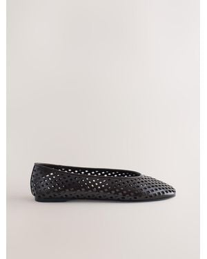 Next Forever Comfort Weave Effect Ballet Flats - Schwarz