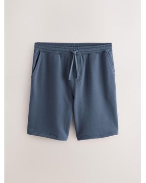 Next Cotton Blend Brushed Jersey Shorts - Blue