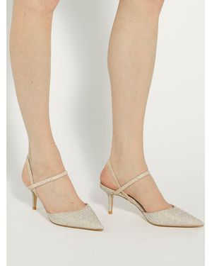 Dune Standard Fit Classical Elasticated Open Court Shoes - Natural