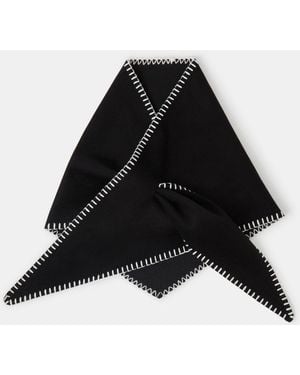 Accessorize Whipstitch Knit Triangle Scarf - Black
