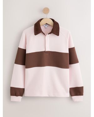Next Striped Long Sleeve Rugby Top - Pink