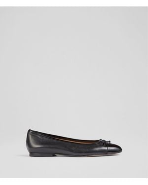 LK Bennett Leather And Patent Kara Toe Cap Ballerinas - White
