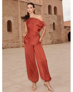 Lipsy Rust Textured Satin Balloon Pants
