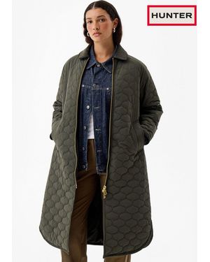HUNTER Fionn Long Quilted Jacket - Green
