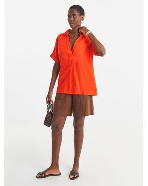 JD Williams Linen Mix Collared Tunic Top