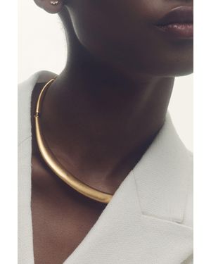 Reiss Poppy - Gold Tone Polished Curve Choker, One - Blue