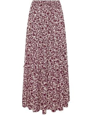 M Com Ditsy Crinkle Maxi Skirt - Lila