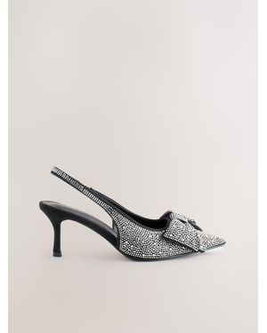 Next Forever Comfort Point Toe Bow Slingback Heels - Multicolor